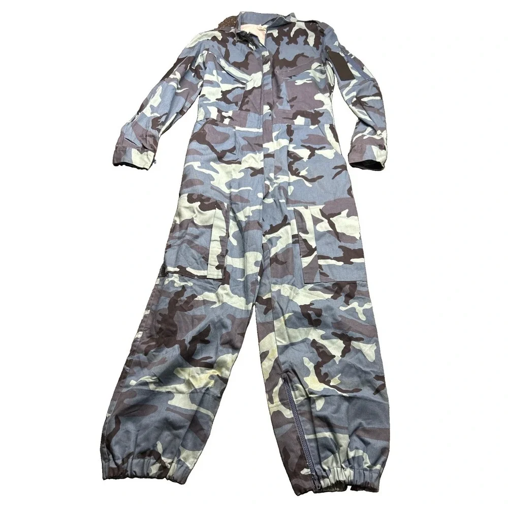 Flight Line Aviation Suit Coverall Mens Large Blue Camouflage Military Navy